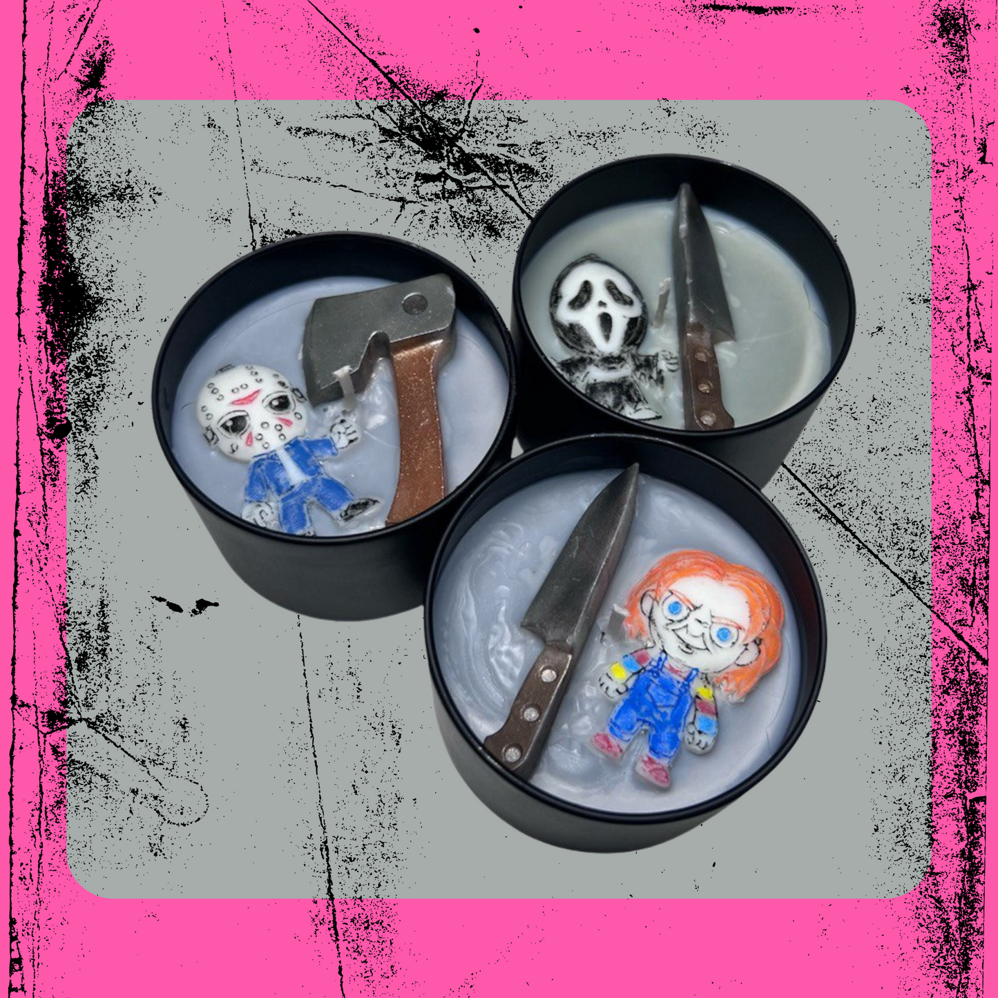 Trio de Velas de Terror – Jason Voorhees, Chucky e Ghostface