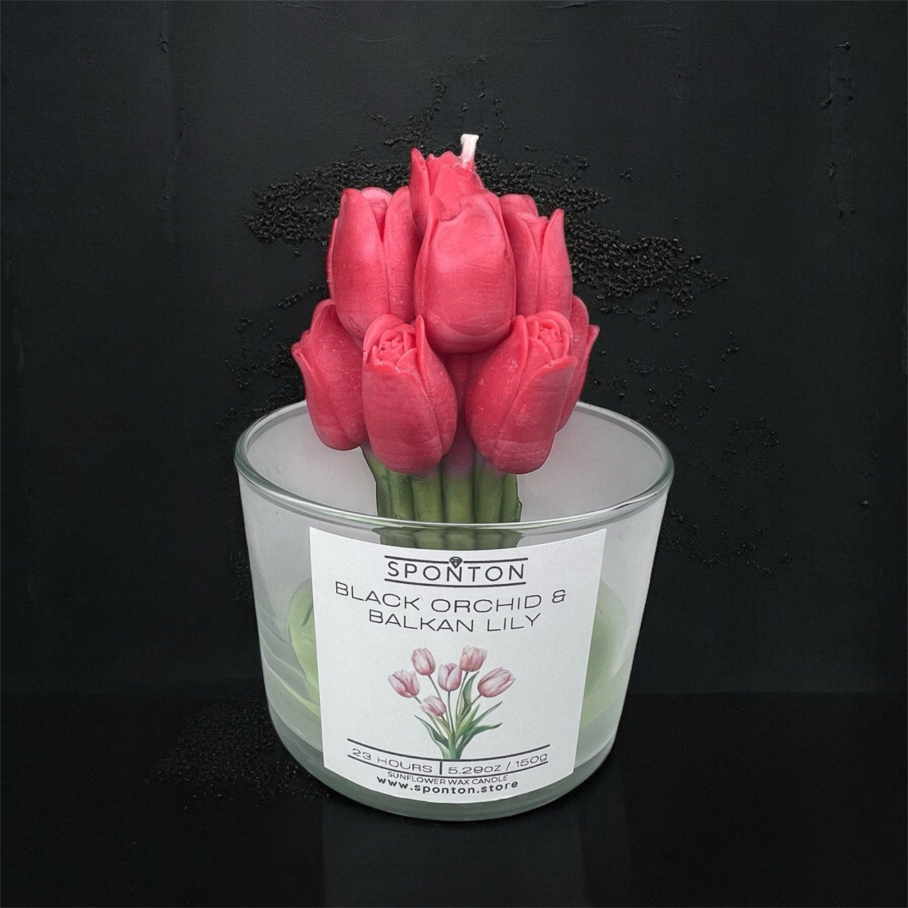 Velas de Orquídea - Aroma: Orquídea Negra y Lirio Balcánico - Cera vegetal de girasol