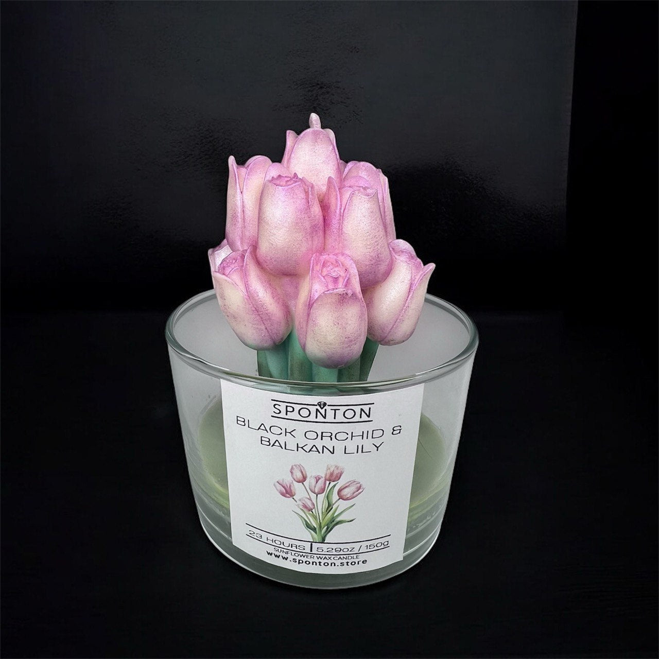 Velas de Orquídea - Aroma: Orquídea Negra y Lirio Balcánico - Cera vegetal de girasol