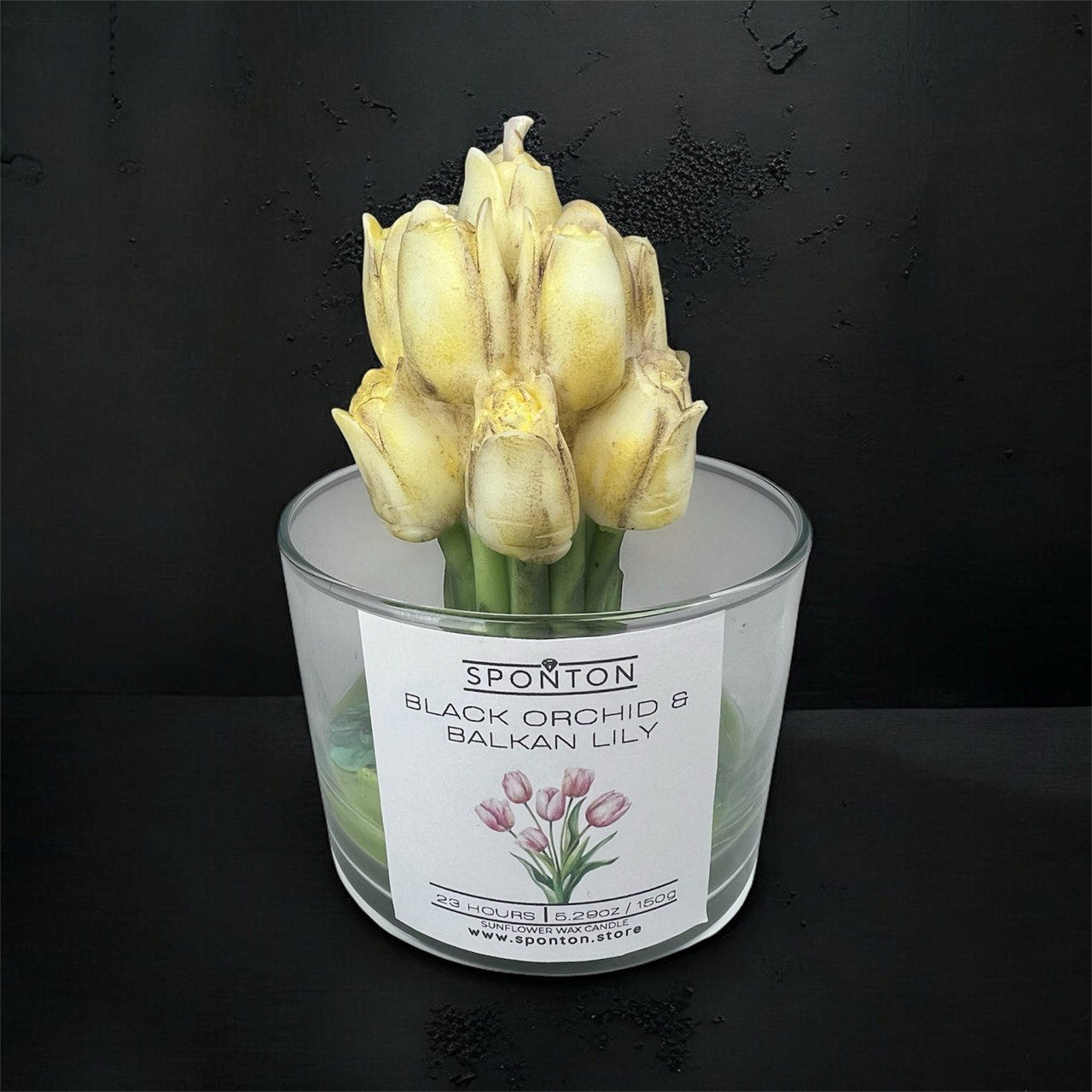 Velas de Orquídea - Aroma: Orquídea Negra y Lirio Balcánico - Cera vegetal de girasol