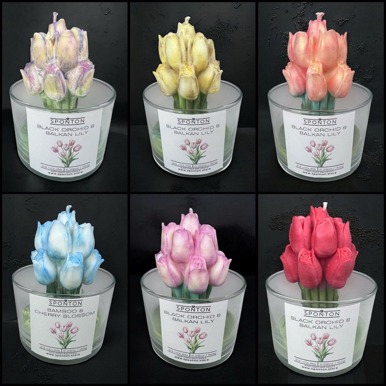 Velas de Orquídea - Aroma: Orquídea Negra y Lirio Balcánico - Cera vegetal de girasol